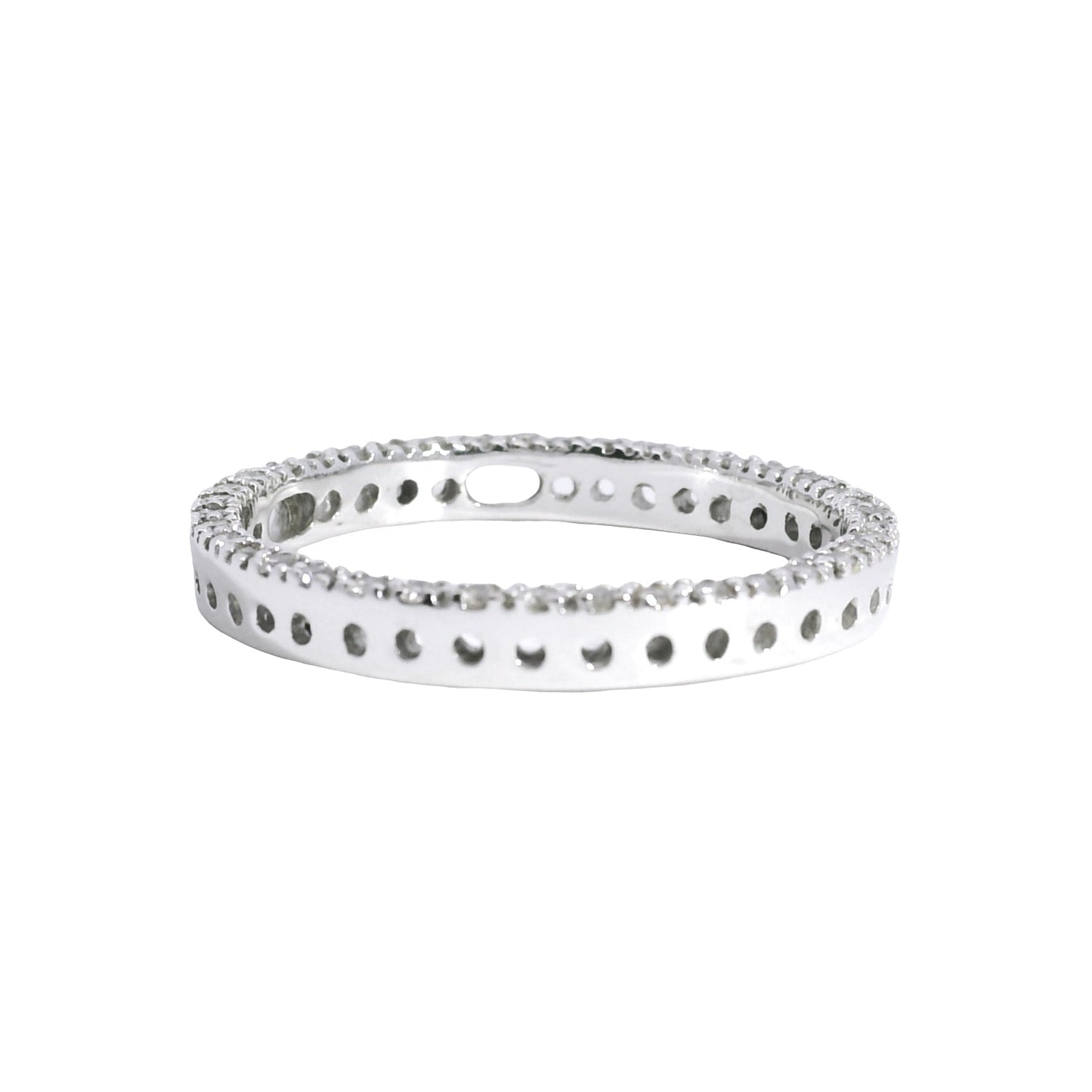 14k White Gold Round Brilliant Approx. 0.60ctw Diamond Set Circle Pendant