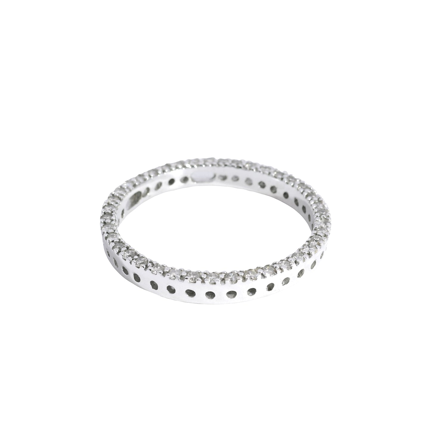 14k White Gold Round Brilliant Approx. 0.60ctw Diamond Set Circle Pendant
