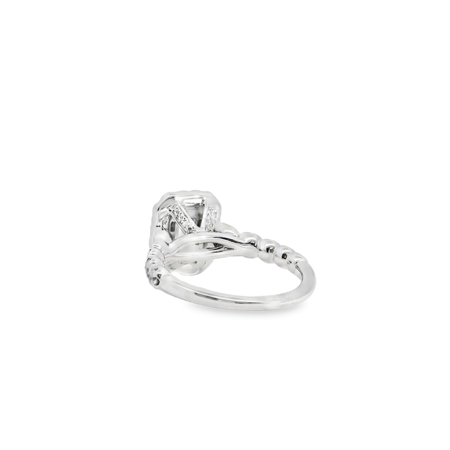 14k White Gold Emerald Cut Diamond Engagement Ring Set