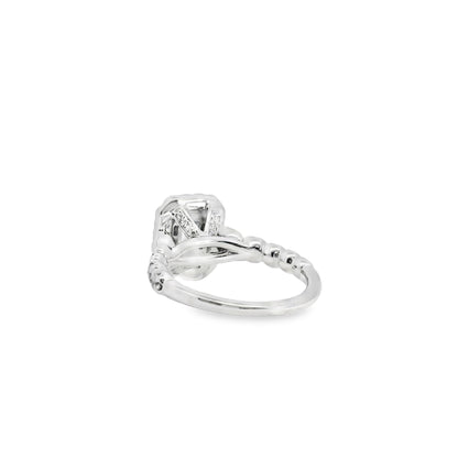 14k White Gold Emerald Cut Diamond Engagement Ring Set