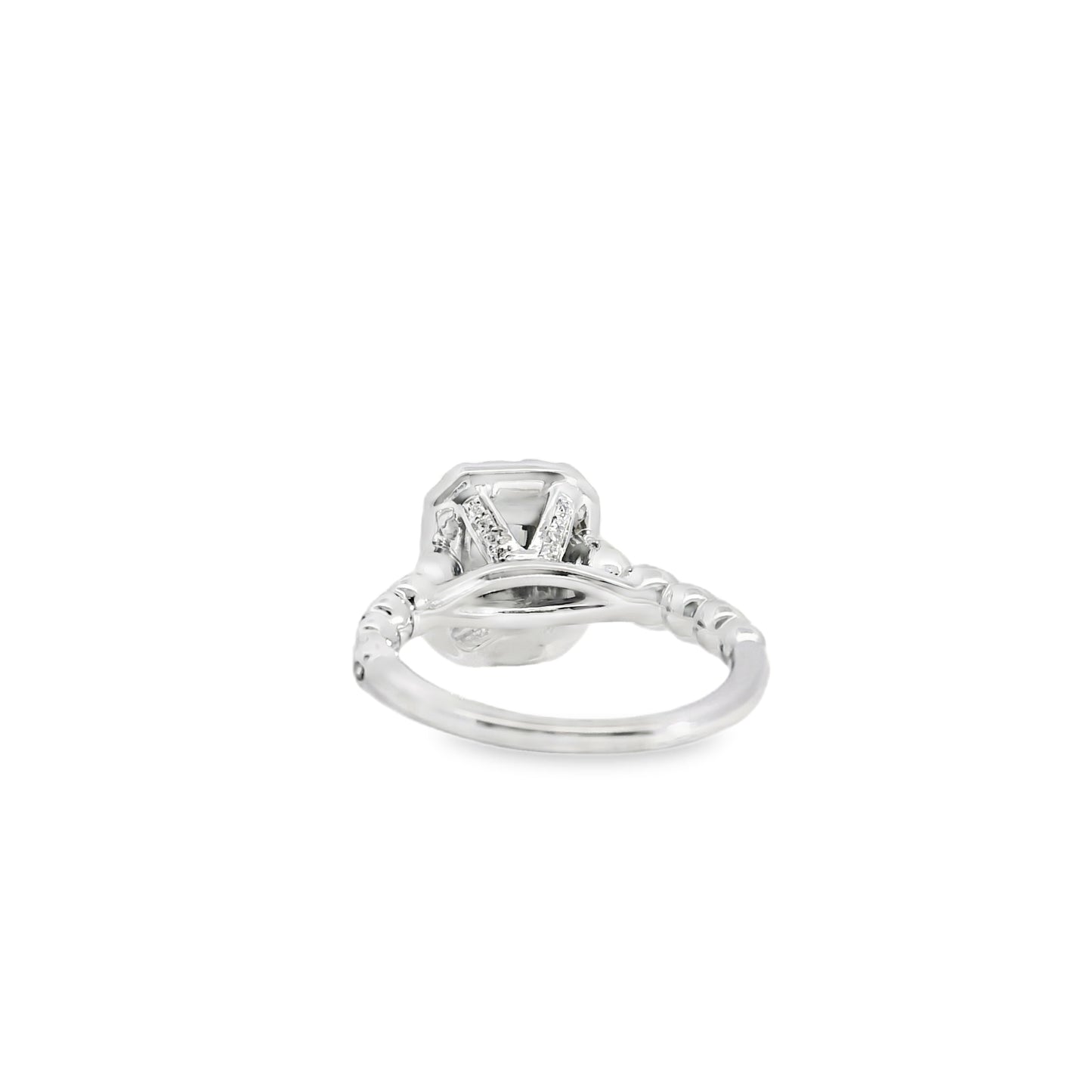 14k White Gold Emerald Cut Diamond Engagement Ring Set