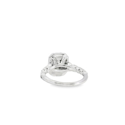 14k White Gold Emerald Cut Diamond Engagement Ring Set
