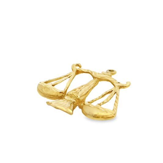 14k Yellow Gold Scales of Justice Pendant