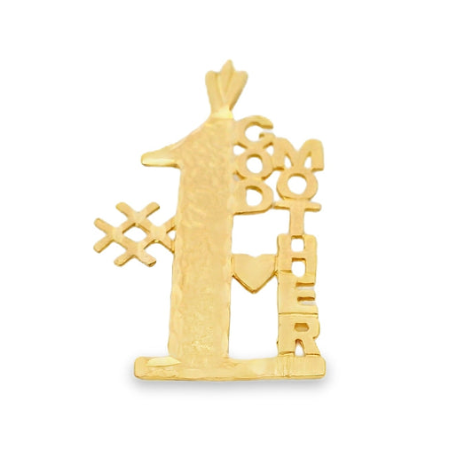 14k Yellow Gold "#1 Godmother" Pendant