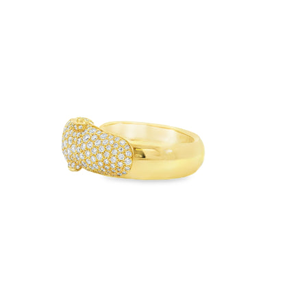 Cartier 18k Yellow Gold Diamond Panthére De Cartier Ring