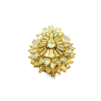 18k Yellow Gold 14ctw Multi-Cut Diamond Pendant