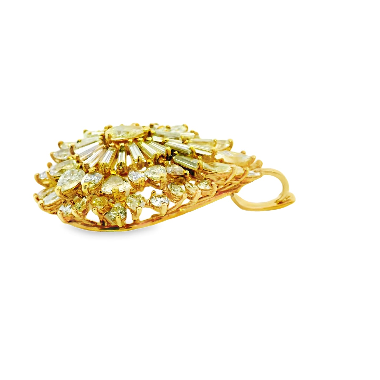 18k Yellow Gold 14ctw Multi-Cut Diamond Pendant