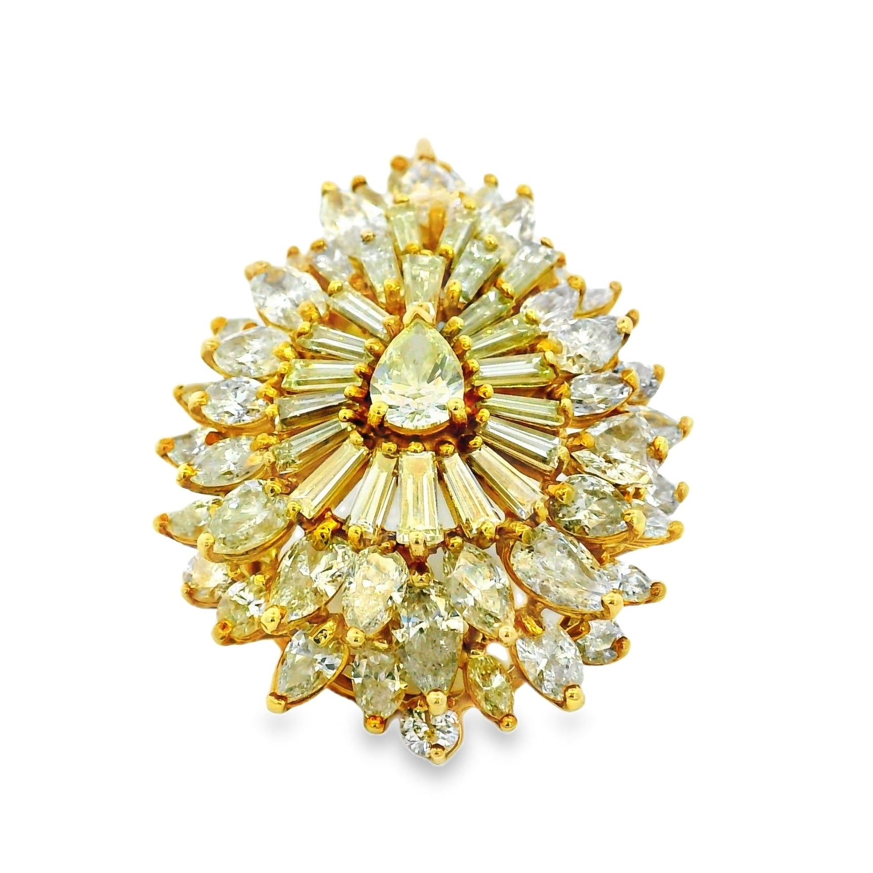 18k Yellow Gold 14ctw Multi-Cut Diamond Pendant