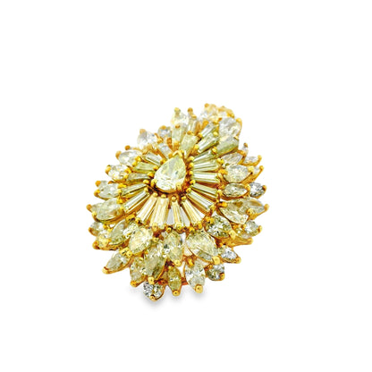 18k Yellow Gold 14ctw Multi-Cut Diamond Pendant