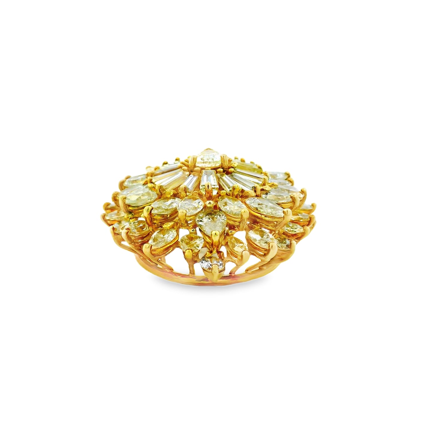18k Yellow Gold 14ctw Multi-Cut Diamond Pendant