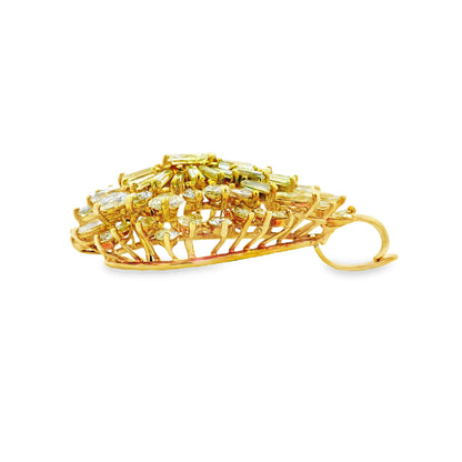 18k Yellow Gold 14ctw Multi-Cut Diamond Pendant