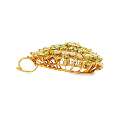 18k Yellow Gold 14ctw Multi-Cut Diamond Pendant