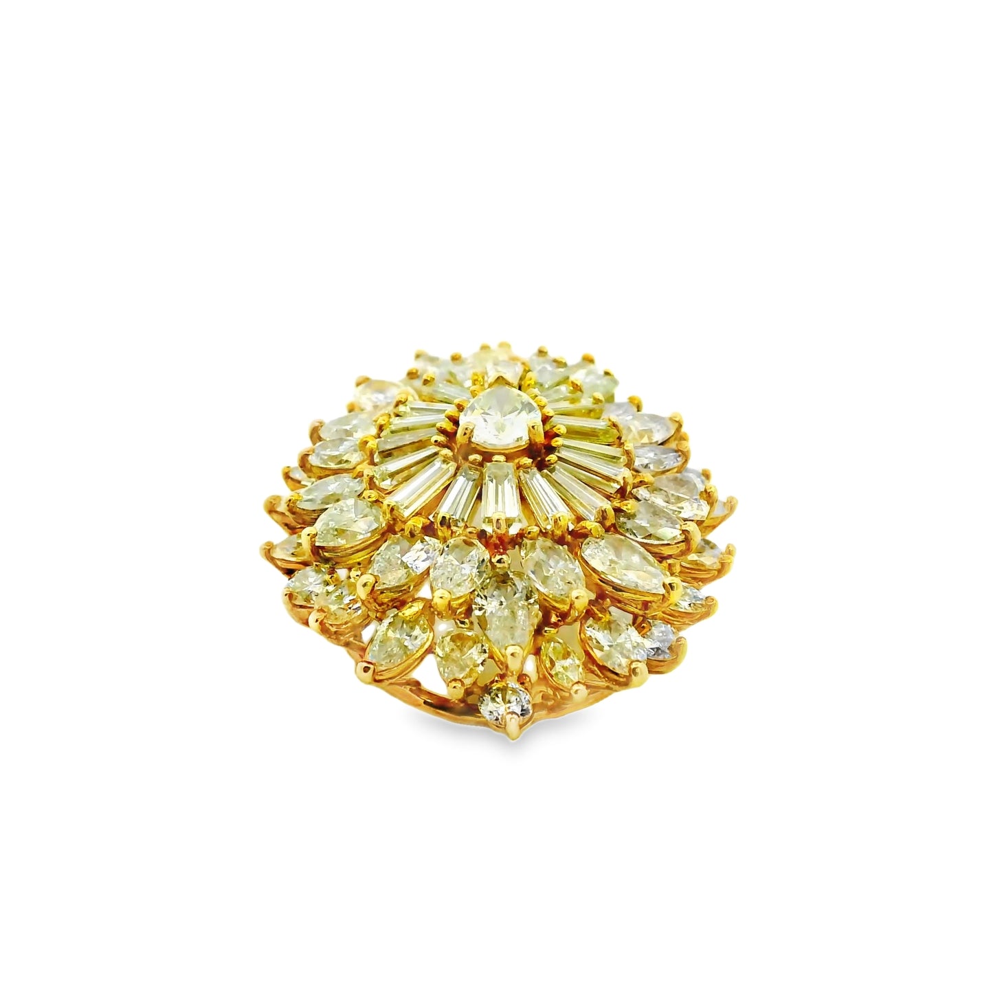 18k Yellow Gold 14ctw Multi-Cut Diamond Pendant