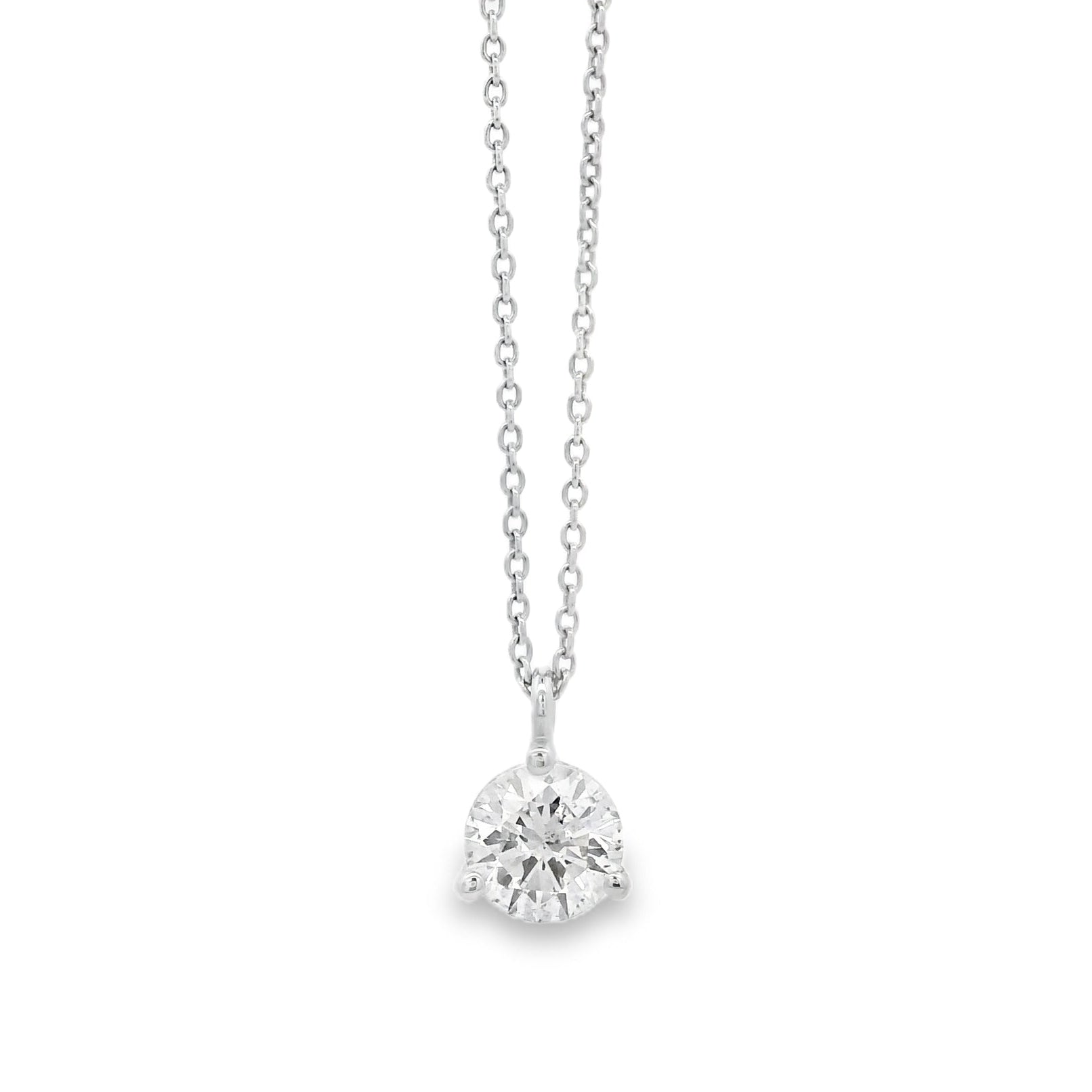 Diamond necklace on a white background