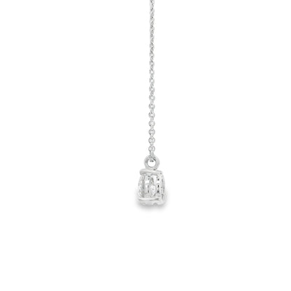 14k White Gold 1.01ctw Round Brilliant Diamond Pendant Necklace