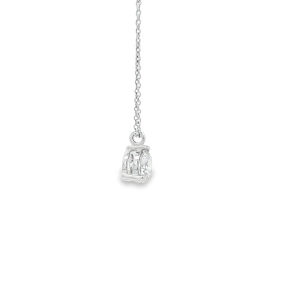 14k White Gold 1.01ctw Round Brilliant Diamond Pendant Necklace