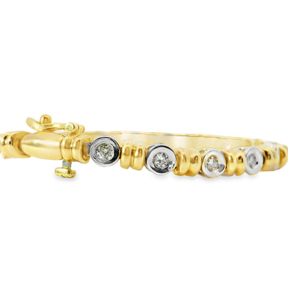 14k Yellow and White Gold 2ctw Diamond Tennis Bracelet