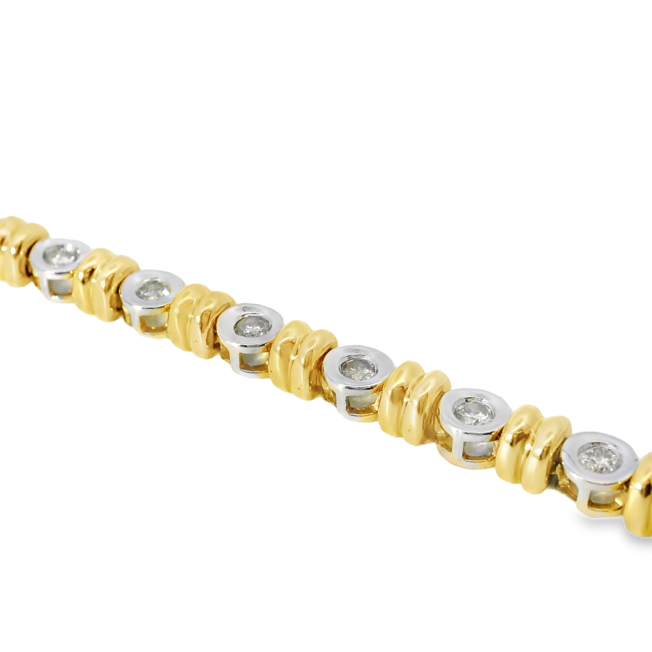 14k Yellow and White Gold 2ctw Diamond Tennis Bracelet