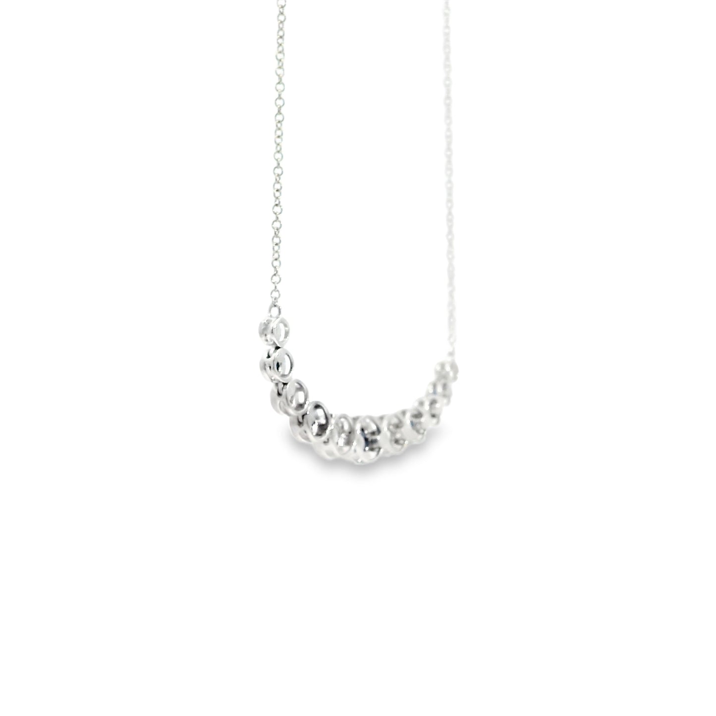14k White Gold 1.03ct Sapphires and 0.70ct Round Brilliant Diamond Necklace