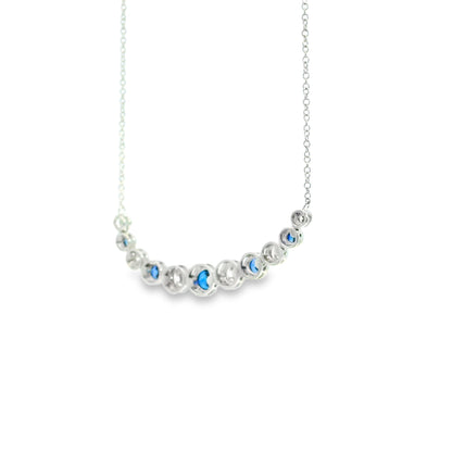 14k White Gold 1.03ct Sapphires and 0.70ct Round Brilliant Diamond Necklace