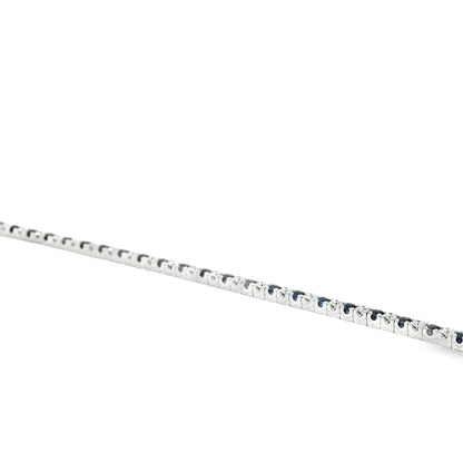 14k White Gold 1.00ct Round Brilliant Diamonds and 1.25ct Sapphire Tennis Bracelet