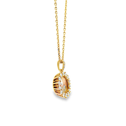 18k Yellow Gold 0.89ctw Chopard Happy Diamond Pendant Necklace