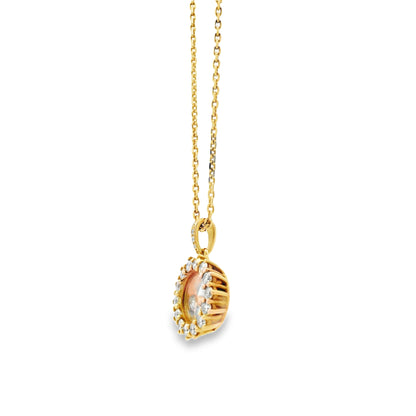 18k Yellow Gold 0.89ctw Chopard Happy Diamond Pendant Necklace