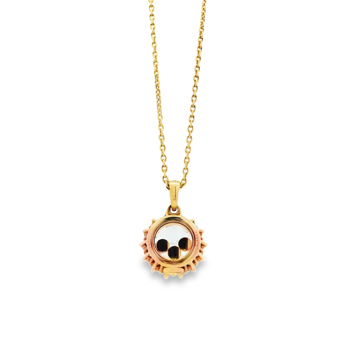 18k Yellow Gold 0.89ctw Chopard Happy Diamond Pendant Necklace