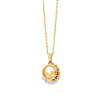 18k Yellow Gold 0.89ctw Chopard Happy Diamond Pendant Necklace