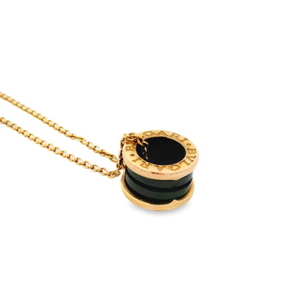 Bvlgari 18k Rose Gold B.zero1 with Black Ceramic Pendant Necklace