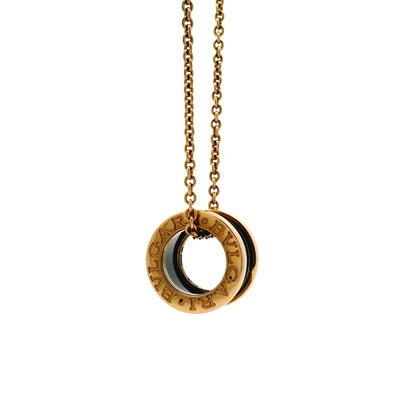 Bvlgari 18k Rose Gold B.zero1 with Black Ceramic Pendant Necklace