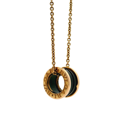 Bvlgari 18k Rose Gold B.zero1 with Black Ceramic Pendant Necklace