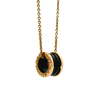 Bvlgari 18k Rose Gold B.zero1 with Black Ceramic Pendant Necklace