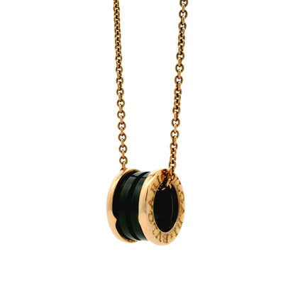 Bvlgari 18k Rose Gold B.zero1 with Black Ceramic Pendant Necklace