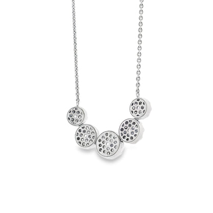 14k White Gold 1.81ctw Five-stone Diamond Halo Necklace