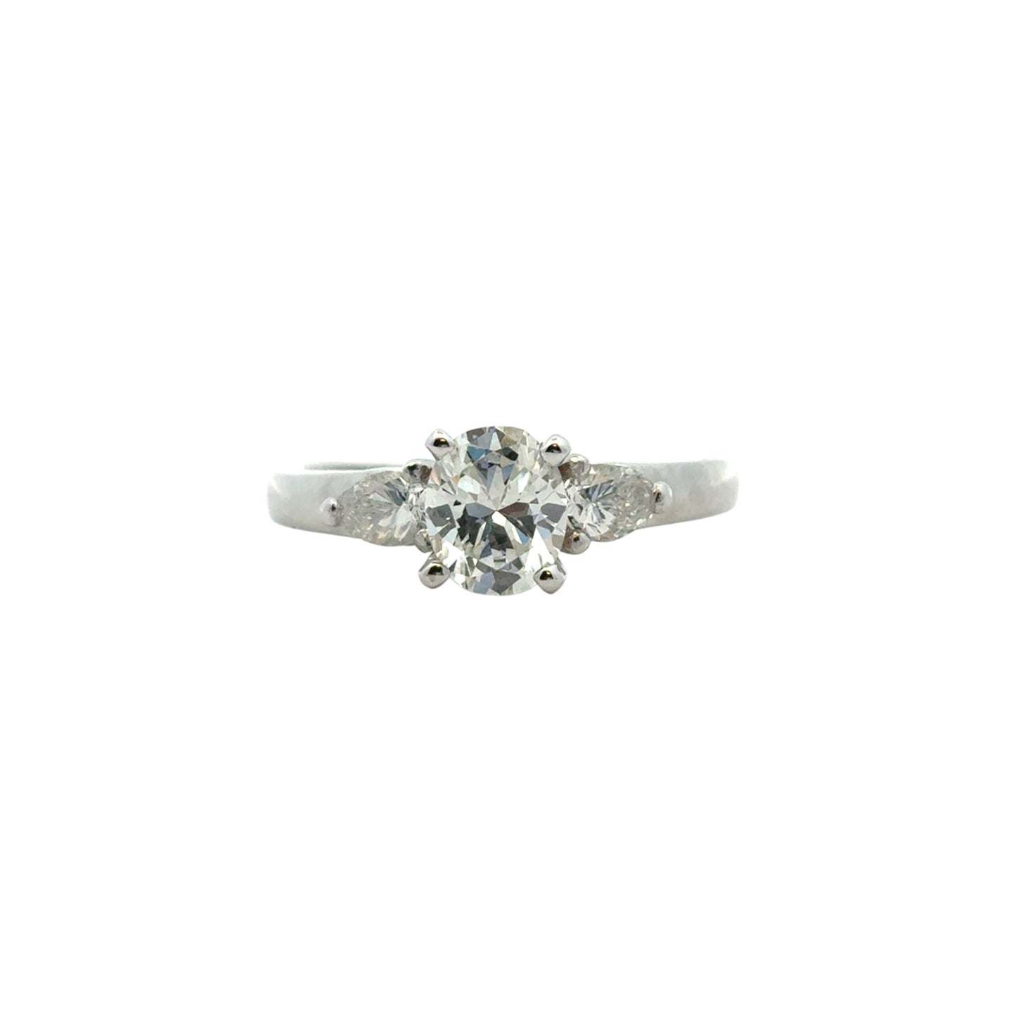 Platinum GIA Certified 0.80ct Oval Diamond Engagement Ring