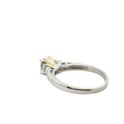 Platinum GIA Certified 0.80ct Oval Diamond Engagement Ring