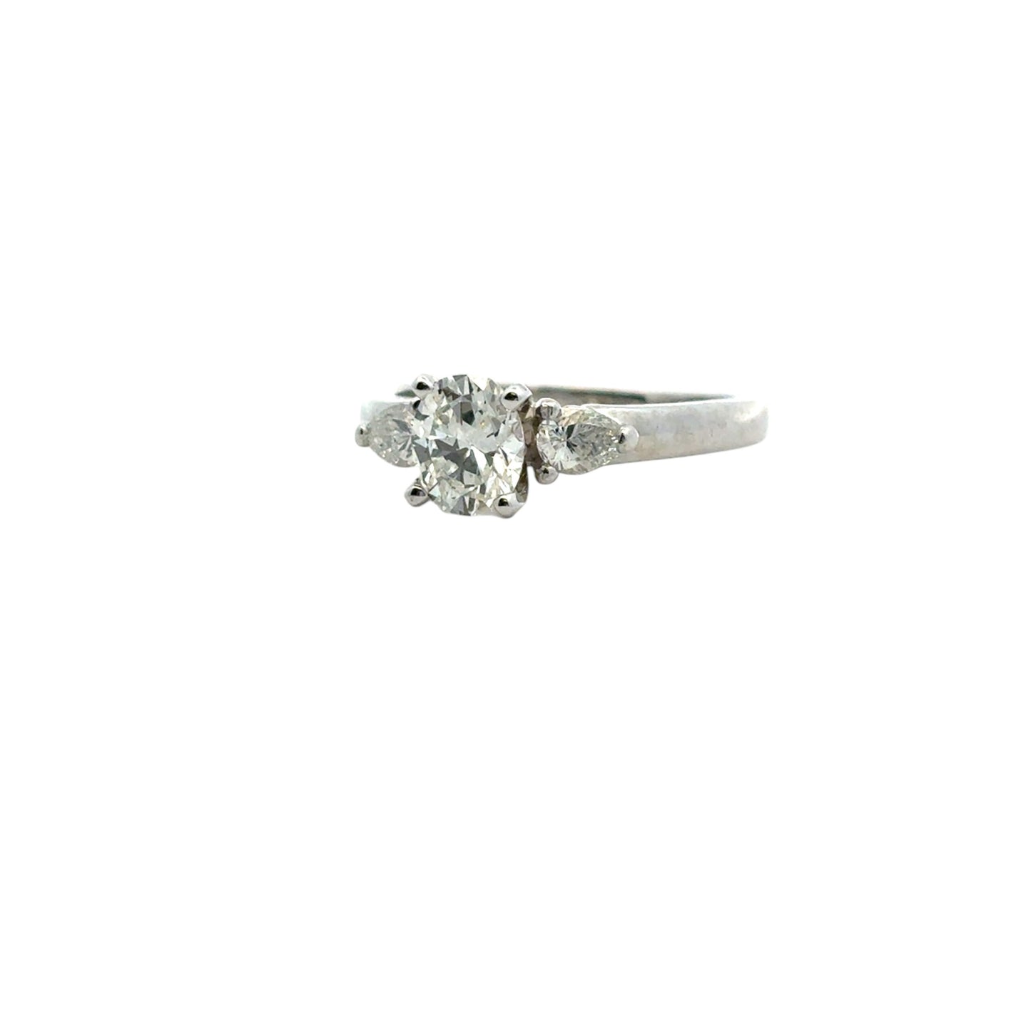 Platinum GIA Certified 0.80ct Oval Diamond Engagement Ring