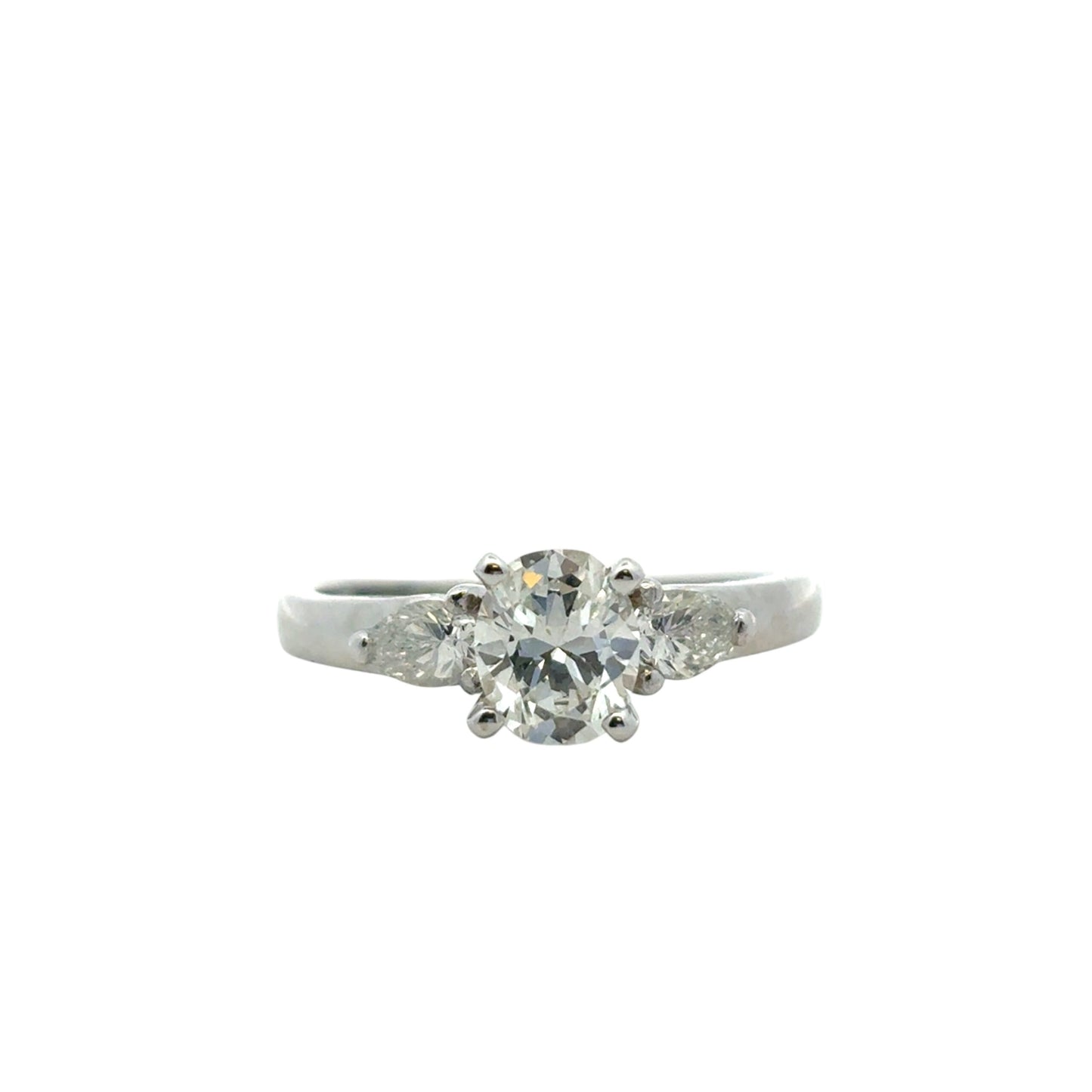 Platinum GIA Certified 0.80ct Oval Diamond Engagement Ring