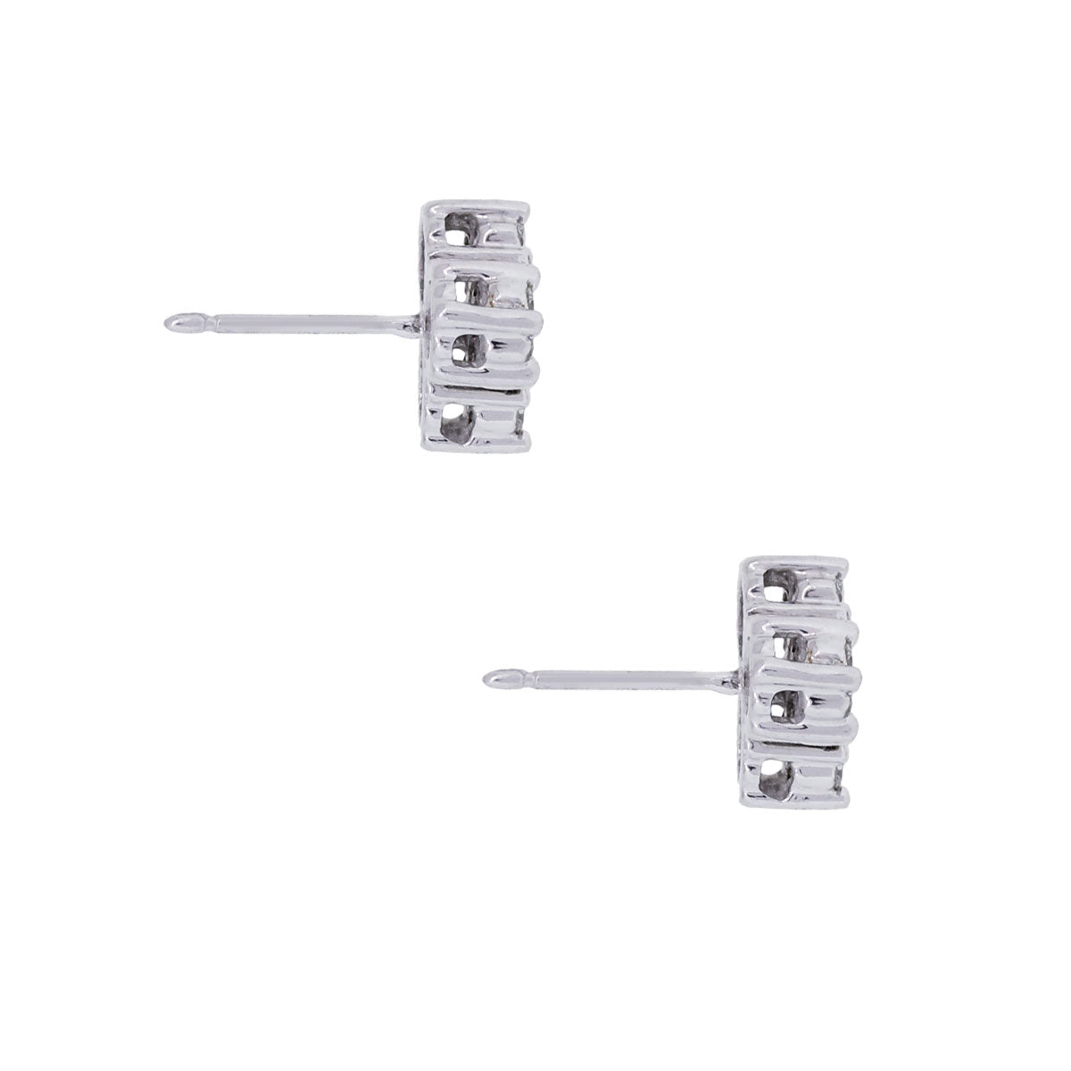 14k White Gold 0.65ctw Round Diamond Mosaic Earrings