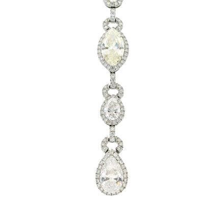 Platinum Natural 27.83ctw Diamond Drop Necklace