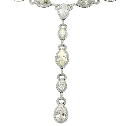 Platinum Natural 27.83ctw Diamond Drop Necklace