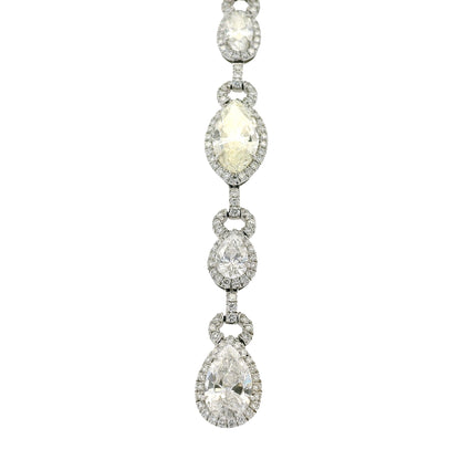 Platinum Natural 27.83ctw Diamond Drop Necklace