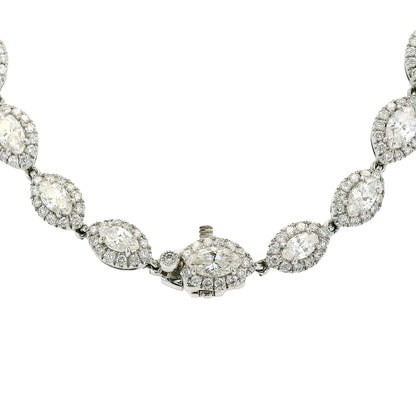 Platinum Natural 27.83ctw Diamond Drop Necklace