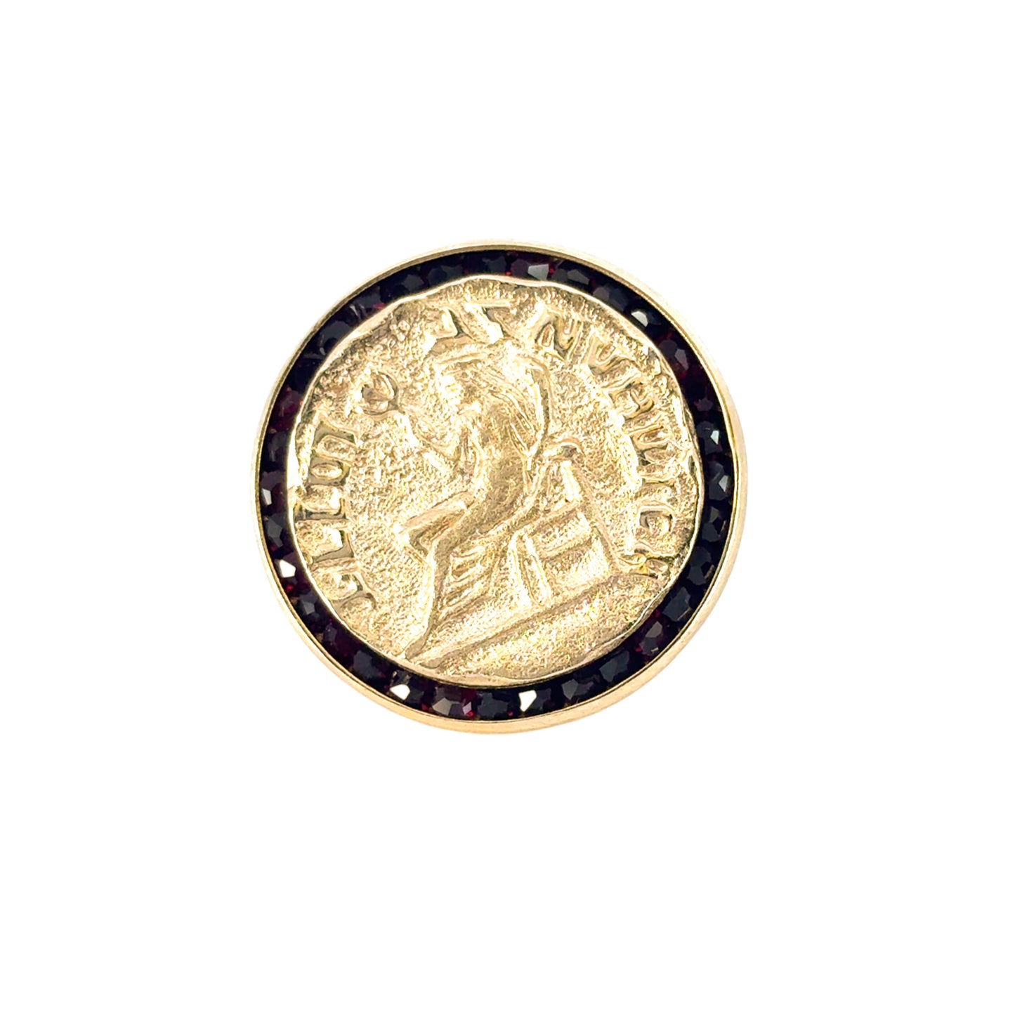 14k Yellow Gold Lucien Piccard Coin Black Spinel Cufflinks