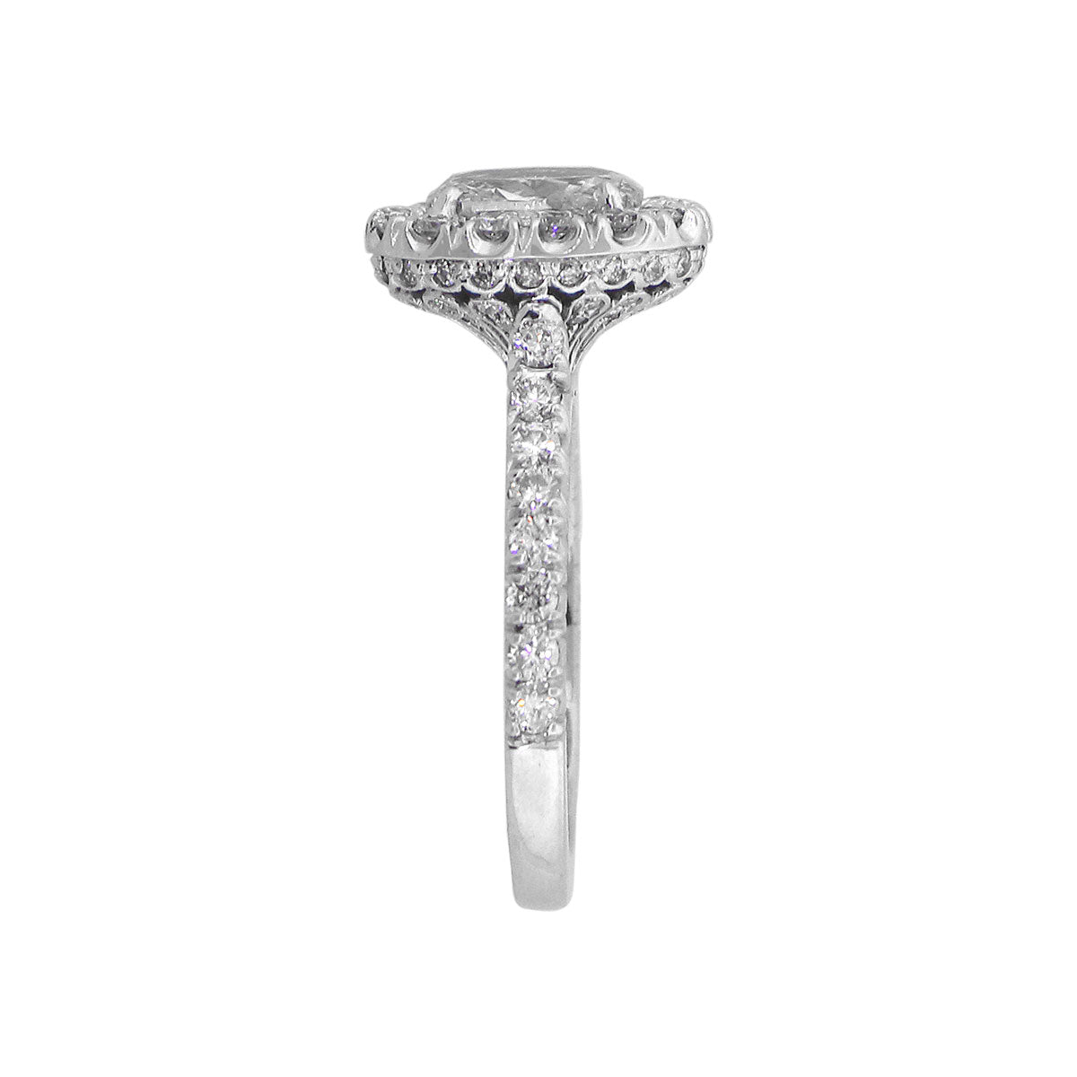 14k White Gold 0.96ct Oval Cut Diamond Engagement Ring
