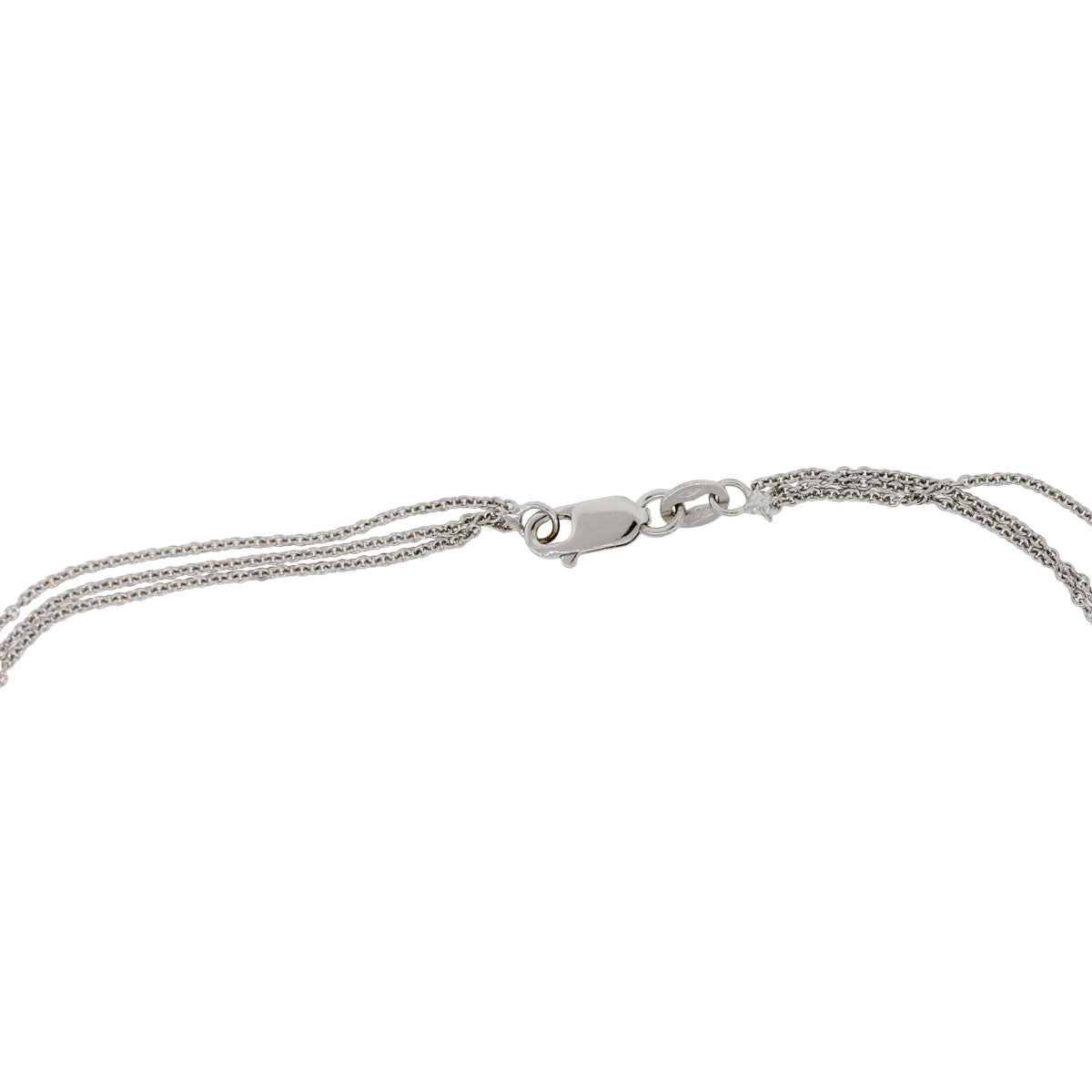 18k White Gold 0.30ctw Bezel Set Diamond Multi Strand Necklace