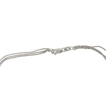 18k White Gold 0.30ctw Bezel Set Diamond Multi Strand Necklace