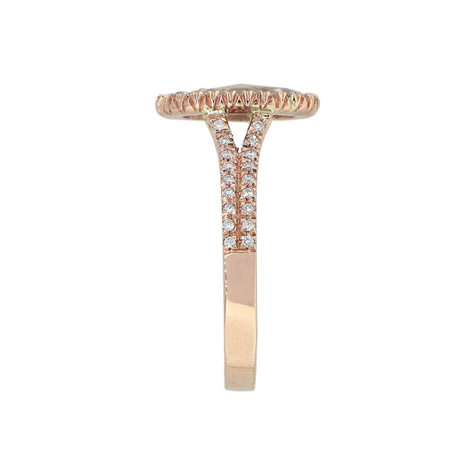14k Rose Gold 0.85ct Oval Cut Diamond Halo Ring