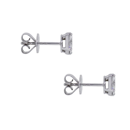 18k White Gold 0.79ctw Mosaic Diamond Stud Earrings